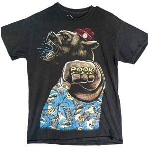 Rook Bear Knucks Streetwear Shirt Hip Hop Graffiti Graphic Tee Mens M Black
